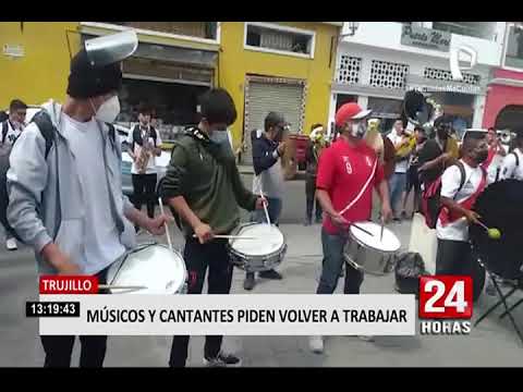 Trujillo: músicos marchan solicitando les permitan el reinicio de sus actividades