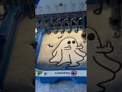 #embroiderymachine #ghost #apparel #smallbusiness #sewing #tshirtdesign www.jetstitching.com $35each