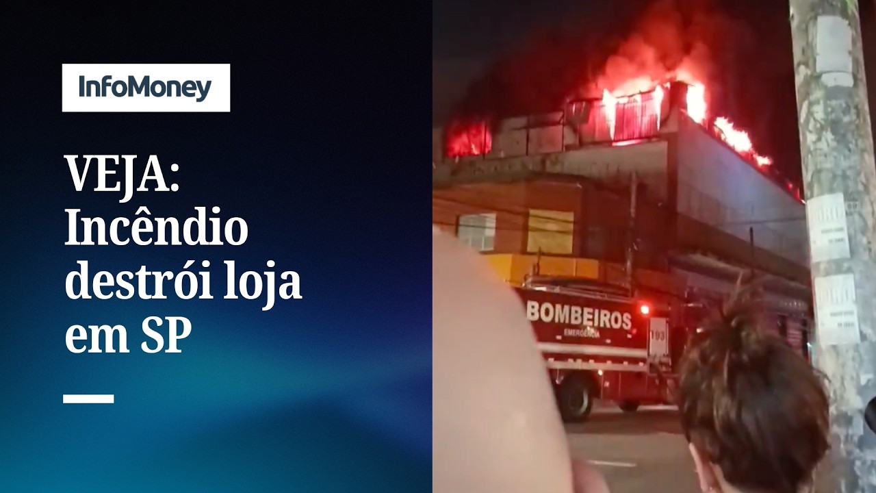 Incêndio de grandes proporções atinge loja de armarinhos em Santo André | InfoMoney News