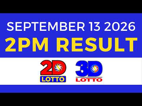 Lotto Result Today 2PM September 13 2026 | EZ2 Swertres PCSO