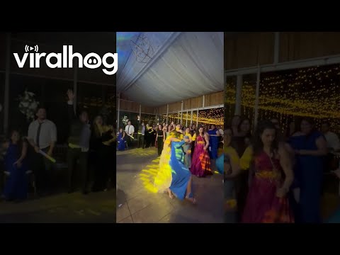 Wedding Guest Determined To Catch Bouquet Toss || ViralHog