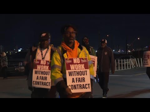 Dockworkers at ports from Maine to Texas go on strike