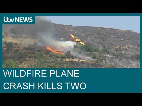 Two pilots die when plane fighting wildfires in Greece crashes on island of Evia | ITV News