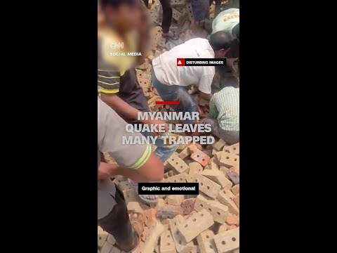Son gives emotional farewell to mother under Myanmar rubble