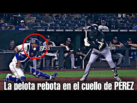 Salvador Pérez GOLPEADO por Pelota en el CUELLO