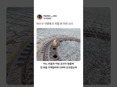 하수구 구멍에 낀 쥐를 본 어린 <strong>소녀</strong>