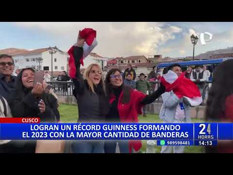Logran Récord Guinness en Cusco: Forman el 2023 con la mayor cantidad de banderas