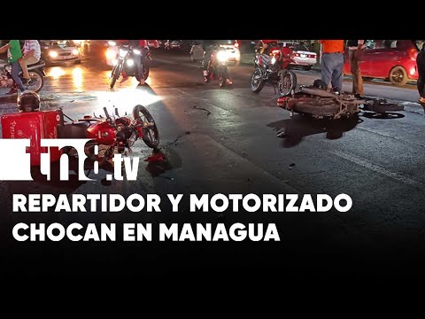 Repartidor y motorizado chocan cerca de la Rotonda Centroamérica, en Managua