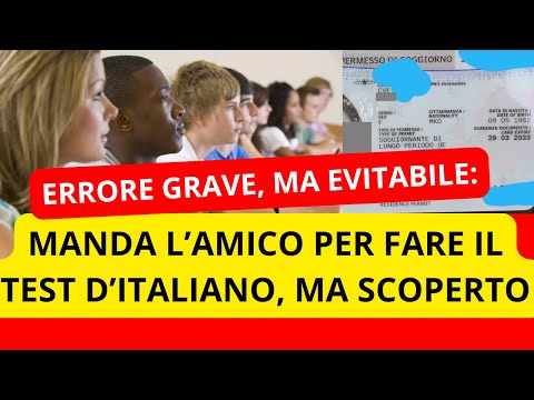 👉 PRENOTAZIONE ASSISTENZA E #CONSULENZA: https://shorturl.at/lUxox▶️ Storia e conseguenze di questa truffa durante l'esame d'italiano livello A2 a Siena: https://permessodisoggiorno.org/tenta-di-far-sostenere-lesame-ditaliano-allamico-per-ottenere-il-permesso-ue-di-lungo-periodo-ma-viene-scoperto-e-denunciato/✅ Guida pratica su come e chi deve fare il test d'italiano per ottenere il permesso di soggiorno UE di lungo periodo: https://www.youtube.com/watch?v=_ewsyBYqXZs
⌛ 7 ESENZIONI #TEST ITALIANO: https://shorturl.at/KgRo6👍 ESPULSIONI E RIMPATRI IN ITALIA: https://www.youtube.com/watch?v=CuPkDsNec9o😡 IL FALLIMENTO DEL DECRETO FLUSSI: https://www.youtube.com/watch?v=EdRN6X5lg5c⚡  ALCUNI LIBRI PER IMPARARE BENE L'ITALIANO:
▶️ Italiano per Stranieri A 1 - A 2: Due Libri in Uno: da Livello Base a Intermedio con Storie divertenti e Grammatica spiegata in Italiano e Inglese. Con Bonus in Omaggio. Puoi acquistarlo qui: https://amzn.to/48nXREy
▶️ Grammatica Italiana per Stranieri A 1: Teoria ed Esercizi con Spiegazioni in Italiano e Inglese Italian Grammar Bilingual Course Book. Puoi acquistarlo qui: https://amzn.to/3T8cNCt