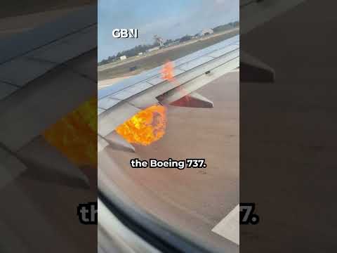 Ryanair plane abandons flight as the wings of the plane catches fire #gbnews
