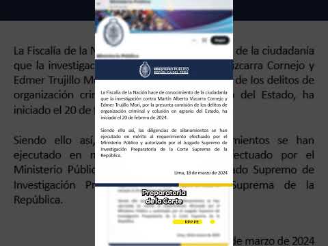 Fiscalía desmiente iniciativa de Martín Vizcarra para allanamiento de viviendas