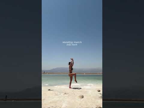 Full body at the Dead Sea 💙 #workout #fitness #reels