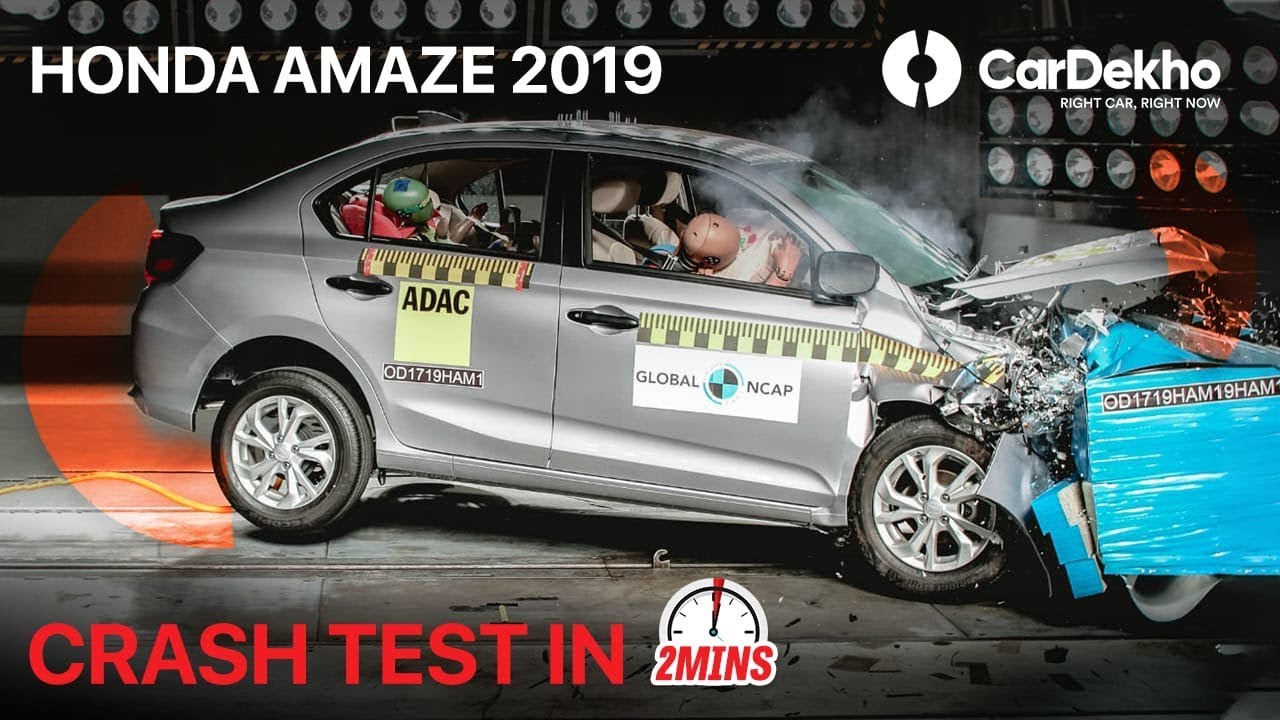 Honda Amaze Crash Test (Global NCAP) | Made In India Car Scores 4/5 Stars, But Only For Adults!|