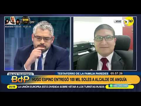 Hugo Espino entregó 100 mil soles a alcalde de Anguía