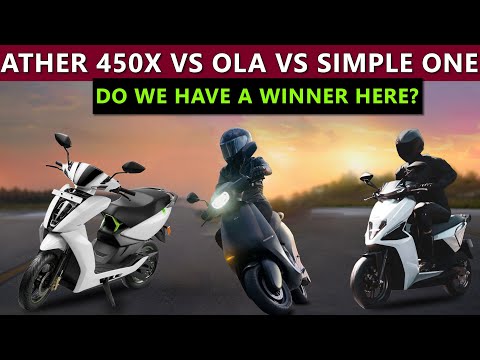 Ather 450x vs Ola vs Simple One Electric Scooter Comparison