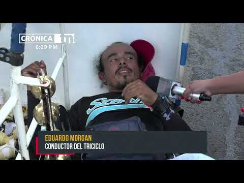 Se poncha triciclo de eskimos y vendedor sufre lesiones en Managua - Nicaragua