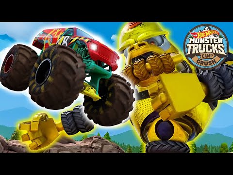 Crushzilla's Epic Obstacle for the Hot Wheels Monster Trucks - Videos for Kids | Hot Wheels