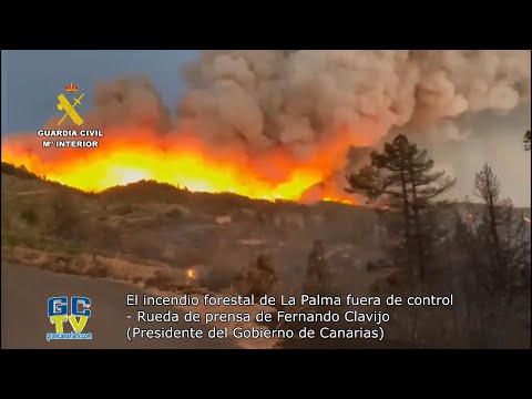 El incendio forestal de La Palma se encuentra fuera de control