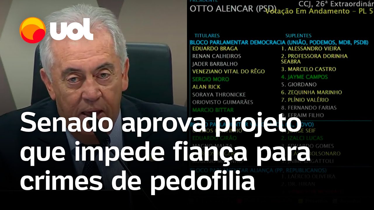 CCJ do Senado aprova projeto que impede o pagamento de fiança para acusados de crimes de pedofilia