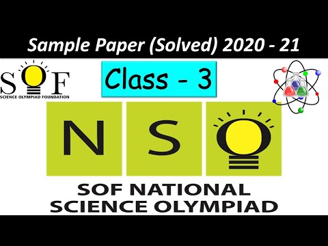 CLASS - 3 | NSO |  National Science Olympiad |  Solved Sample Paper Of 2020 - 2021  |  SOF-NSO