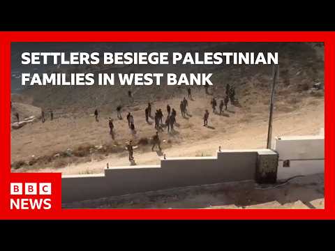 Israeli settlers trap two Palestinian families in West Bank | BBC News