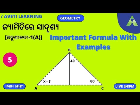 Class 10 Geometry In Odia | Similarity in triangles | ଜ୍ୟାମିତିରେ ସାଦୄଶ୍ୟ -5 । Aveti