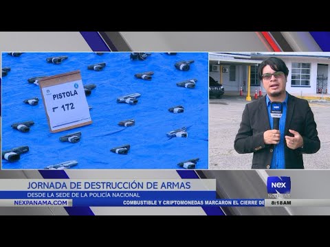 Jornada de destrucción de armas desde la sede de la Policía Nacional