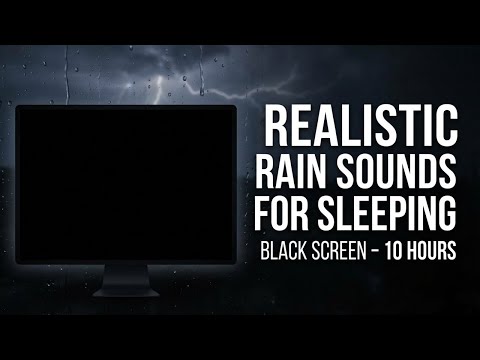 Realistic Rain Sounds for Sleeping BLACK SCREEN 10 Hours Cure Insomnia Tonight
