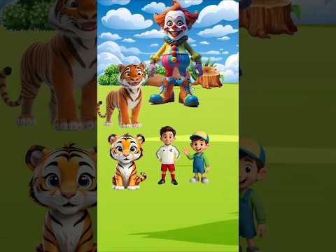 ||जोकर ने टाइगर के बच्चे को खा लिया 😱🤯|| #cartoon #animation #3d #Anujkidstv #balveer #shorts
