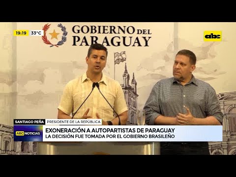Exoneración a autopartistas de Paraguay