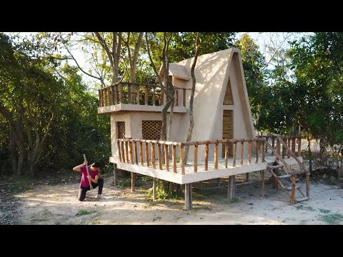 How To Building Survival House Using Bamboo And Mud Wall By Creative