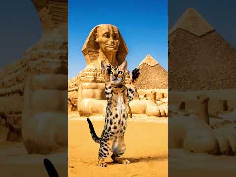 Adorable Egyptian Mau Kitten Dances by the Great Sphinx! 🐱💃🗿 #cat #prompt #animaldance