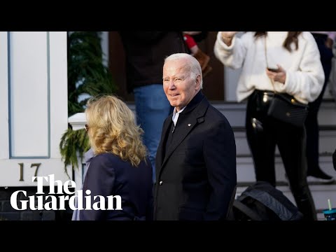 Protesters shout 'free Palestine' as Joe Biden walks through Nantucket, Massachusetts