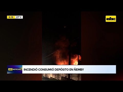 Incendio consumió depósito en Ñemby