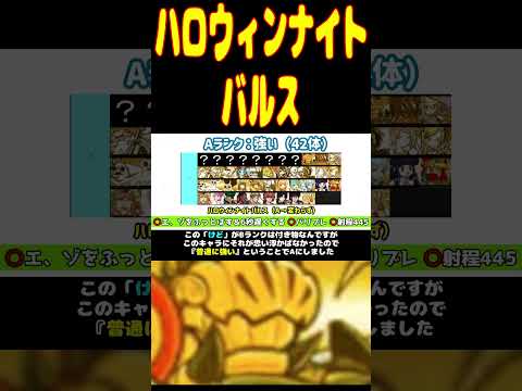 ハロウィンナイトバルスのTier #にゃんこ大戦争 #Tier表 #shorts #ハロウィンナイトバルス