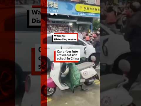 Car drives into crowd outside school in China. #China #Hunan #BBCNews