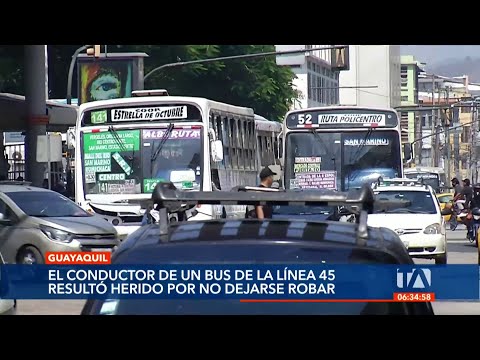 El chofer de bus en Guayaquil que fue víctima de un asalto continúa con pronóstico reservado