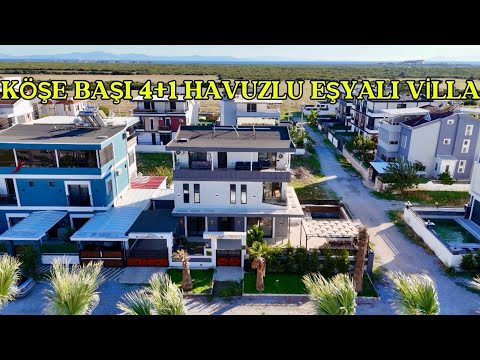 Köşe Başı Havuzlu Otoparklı Eşyalı 4+1 Tripleks Villa / No:413