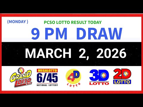 Lotto Result Today 9pm Draw March 2, 2026 PCSO