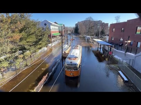 Mattapan Line passengers rescued by raft after MBTA Milton station floods