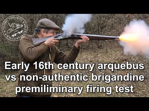 Early 16th century tinder lock arquebus vs non-authentic brigandine repro