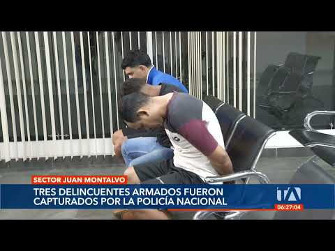 3 delincuentes armados fueron capturados en Juan Montalvo, Guayaquil