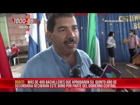 Comienza entrega de bonos complementarios a bachilleres de Boaco – Nicaragua