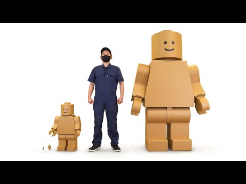 巨大レゴマンをダンボールで作ってみた！｜Making LEGO Minifig Giant with Cardboard!