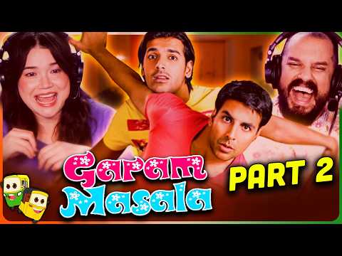 Part 2 - GARAM MASALA Movie Reaction! | Akshay Kumar | John Abraham | Paresh Rawal | Rimi Sen