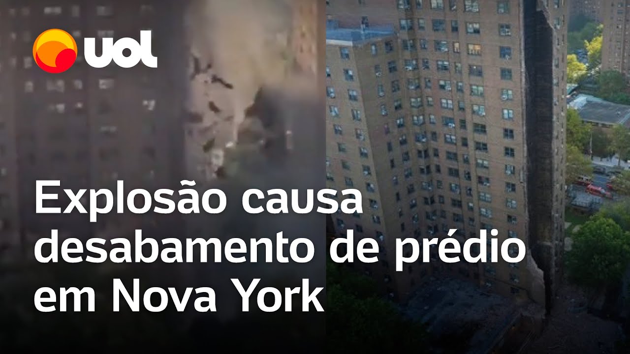 Prédio desaba em Nova York Vídeo mostra momento em que parte do edifício explode