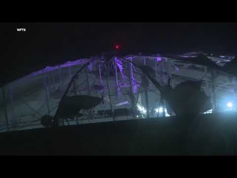 Tropicana Field roof ripped off due to Hurricane Milton's winds; no injuries reported