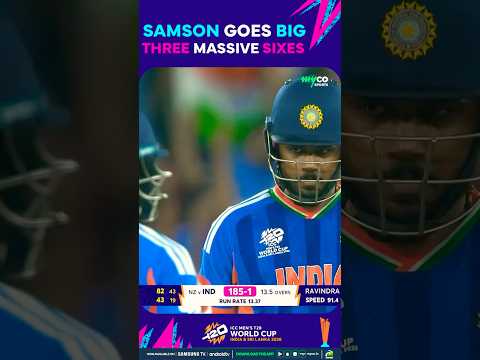 Sanju Samson Goes Big. Three Massive Sixes! #youtubeshorts #shorts #cricket