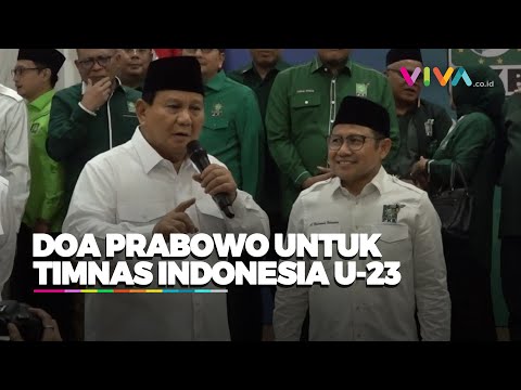 Didampingi Cak Imin, Prabowo Doakan Kemenangan Timnas Indonesia U-23