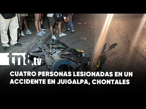 Cuatro personas lesionadas en violento accidente de tránsito en Juigalpa, Chontales